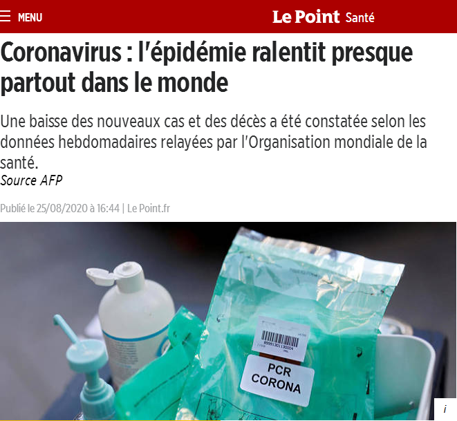 法媒:世界多数地区新冠肺炎疫情已放缓_fororder_新冠