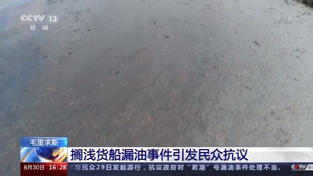 毛里求斯搁浅货船漏油事件引发民众抗议