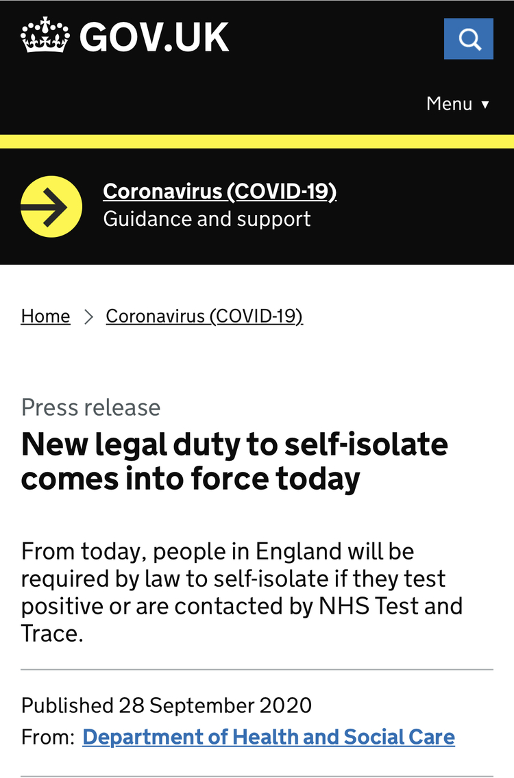 英国政府:违反英国自我隔离规定将受法律追责