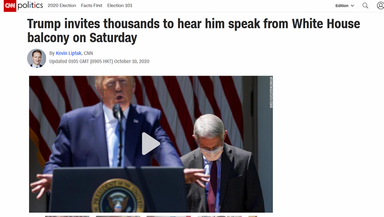 特朗普今天要在白宫举行首场公共活动,美媒:还邀请了2000人参加